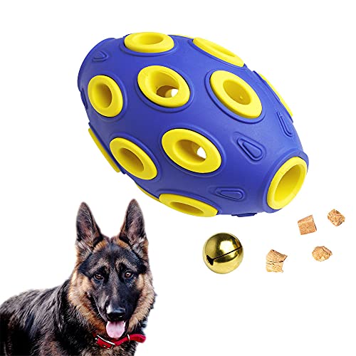 Hundespielzeug mit Leckerli-Spender – Quietschendes Hundespielzeug für aggressive Kauer – robuste, interaktive Apportier-Tennisbälle für mittelgroße und große Rassen von FONPOO