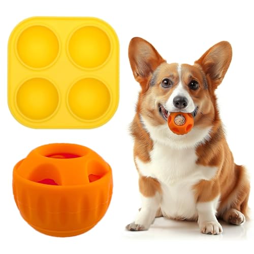 FONWUJIOT Hundespielzeug Ball, Schleckball für Hunde mit 1 Tablett, Schleckball Wiederverwendbares, Interaktives Hundespielzeug, Ihren Welpen Abzulen von FONWUJIOT