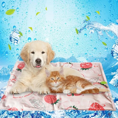 FORFAXE Kühlmatte für Hunde und Katzen, ungiftig, Kühlkissen, wasserdicht, Eisbett für Kiste/Sofa, leicht zu reinigen, kühlende Hundematte für drinnen und draußen, Größe L von FORFAXE