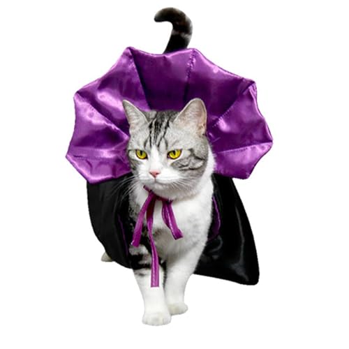 Halloween-Haustier-Umhang, Katzen-Vampir-Umhang, Katzen-Fledermaus-Outfit, Haustier-Hexe, Cosplay, Bekleidung, Halloween, Haustierumhang, Party-Kostüme für kleine, mittelgroße Hunde und Katzen von FORFAXE