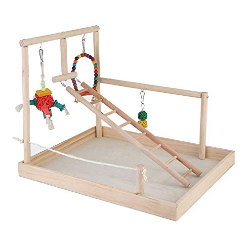 Vogelspielplatz Holz Sitzstange Spielständer Leiter Vögel Schaukel Spielzeug Holz Tisch Spielzeug Übungsspiel für Nymphensittich Papagei Vögel von FORREC