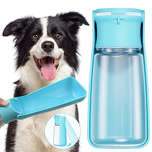 Tragbarer Hunde-Wasserflaschenspender [auslaufsicher und faltbar] Hunde-Reise-Wasserflasche, Napf, Zubehör für Welpen, kleine, mittelgroße und große Hunde, Haustier-Wasserflaschen für Hunde, von FORWH