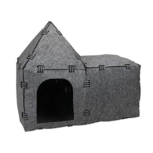 FOReverweihuajz Pet Cats Einfach Zu Installierende DIY Assemble Filzhaus Tunnel Schlafbett, Weiche Anti-Scratch Kitten Cave Spielen Nest Kennel Haustunnel von FOReverweihuajz