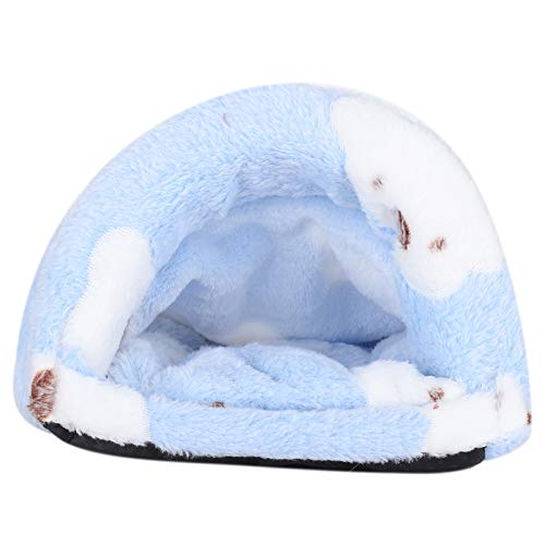 FOTABPYTI Abnehmbares Haustierbett, bequemes Hamster-Schlafbett, Schwamm für Haustierbett-Schlafbett-Hamster-Eichhörnchen(Blue, M) von FOTABPYTI