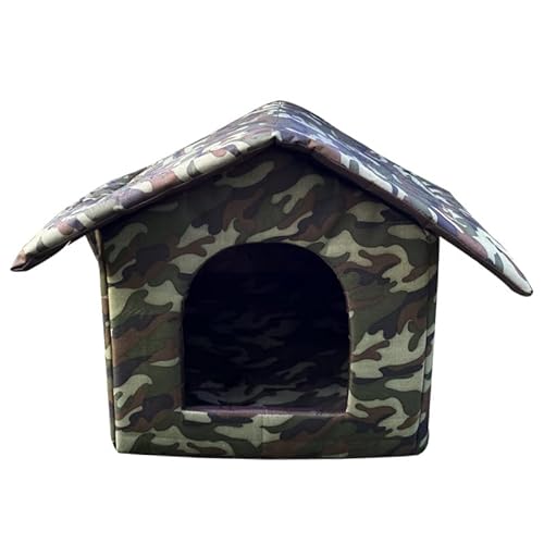 Katzenhaus im Freien, Katzenhäuser für Katzen im Freien, wasserdichtes warmes und isoliertes Katzenhaus Haustierhaus, streunende Katzen Unterschlupf (Camouflage, s) von FOTN