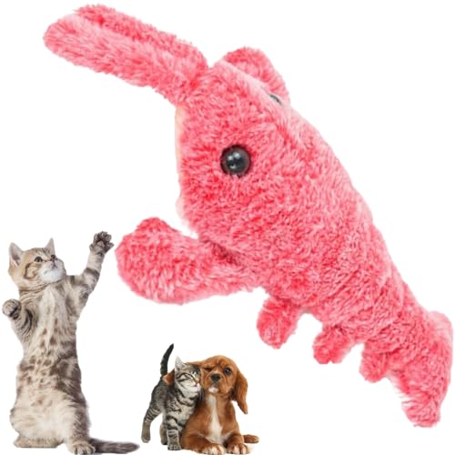 FOTTEPP Furry Fellow Interactive Dog Toy Lobster, Wiggly Lobster Dog Toy, Floppy Lobster Interactive Dog Toy, USB Charging Jumping Lobster Cat Toys (Pink) von FOTTEPP