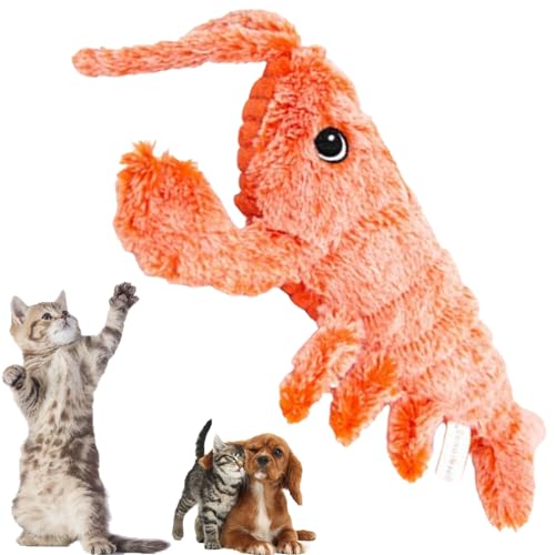 FOTTEPP Furry Fellow Interactive Dog Toy Lobster, Wiggly Lobster Dog Toy, Floppy Lobster Interactive Dog Toy, USB Charging Jumping Lobster Cat Toys (Skin) von FOTTEPP
