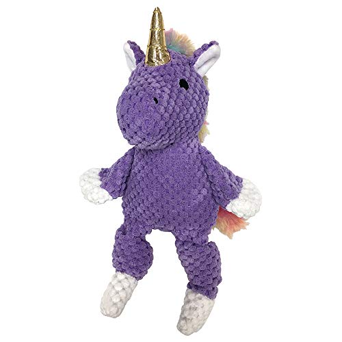 FouFou Dog 87047 Rainbow Bright Knotted Toy Small - Unicorn (Purple) Hundespielzeug von FOUFIT