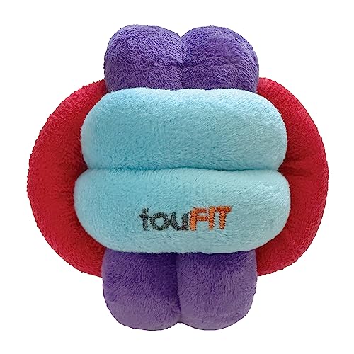 fouFit FouFouBrands Hide n Seek Schnüffelball mit Knotenmuster, Leckerli-Dosierspielzeug für Hunde, rot, blau, lila, klein von FOUFIT