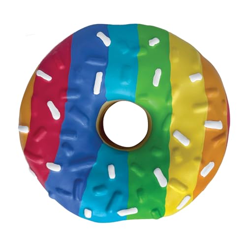 foufouBRAND Rainbow One Love Donut Kauspielzeug, Latexspielzeug, 10,2 cm Durchmesser, Haustierzubehör von FOUFIT