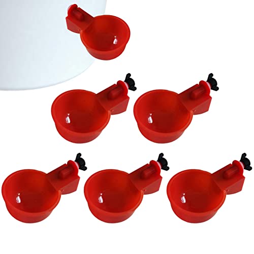 Automatische Hühnerwasserbecher, 5 Pack Futtertränke, Geflügel Wasser Feeder Kit für Hühner, Fadenfüllbewässerung, Hühnernippel Wasserbecher, Huhn Wasserspender Trinkschale von FOUNCY