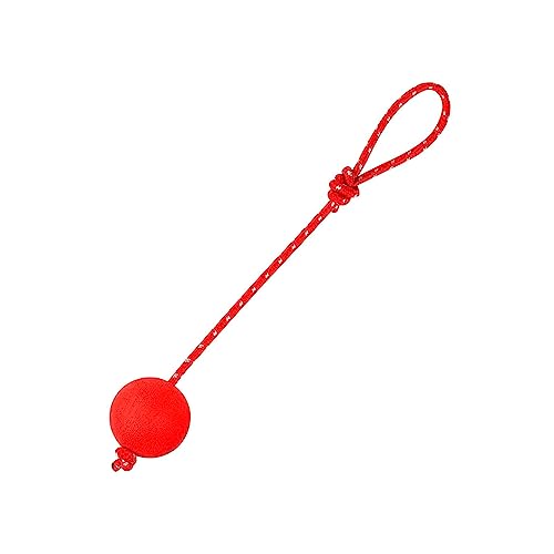 FOUNCY Ball mit Seil, interaktives Seilbälle, tragbare Vollgummi-Hundebälle, Kauspielzeug, Gummiseilbälle für große, kleine, mittelgroße Hunde von FOUNCY