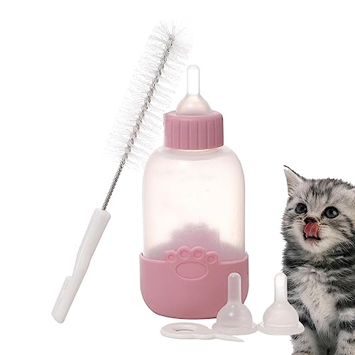 FOUNCY Futterflasche für Haustiere, 100 ml, für Welpen, Milch, Kätzchen, weich, bequem, Lebensmittelqualität, mit Sauger und Bürste für Welpen, Kätzchen, Kaninchen von FOUNCY