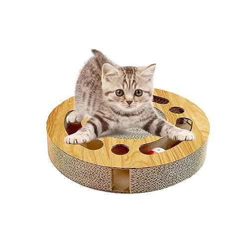 Katzenkratzpads - Interaktives rundes Kratzspielzeug für Katzen - Lernspielzeug für Katzenübungen für kleine, große und mittelgroße Katzen zum Spielen mit den Krallen Founcy von FOUNCY