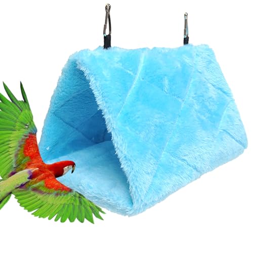 FOUNCY Papageien-Hängematte | Warme Vogelhütte im Dreieck-Design,Vogelzelt für Turteltauben, Sittiche, Wellensittiche, Nymphensittiche, kleine Vögel, Sittichbett, Vogelwärmer, Käfigzubehör von FOUNCY