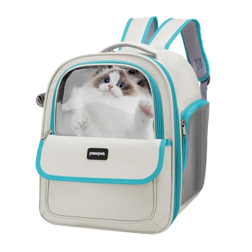 Katzen-Luftpolster-Fensterrucksack, atmungsaktive Haustier-Tragetasche, bequemer Katzen-Rucksack-Träger, leichter Haustier-Rucksack-Träger, langlebiger Luftpolster-Katzenrucksack für kleine Hunde, Kat von FOUNCY