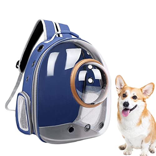 Ttrailmaker Katzenrucksack, durchsichtiger Rucksack für Kinder, mit Netz-Haustier-Rucksack, transparenter Luftpolster-Rucksack, Hundetragetasche für Reisen, Sicherheitsmerkmale und Rückenstütze von FOUNCY