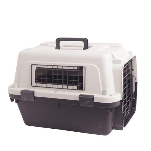 FOURPAW Hundebox aus Kunststoff, tragbar, für Reisen, ohne Rad, klein, hellbraun von FOURPAW