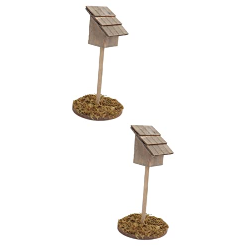 FOYTOKI 2 Stück Puppenhaus Pastoral Vogel Draußen Spielzeug Holz Puppenhäuser Garten Dekoration Outdoor Dekorationen Mini Puppenhaus Outdoor Spielzeug Moos Garten Ornament DIY Ornament Holzstatue von FOYTOKI