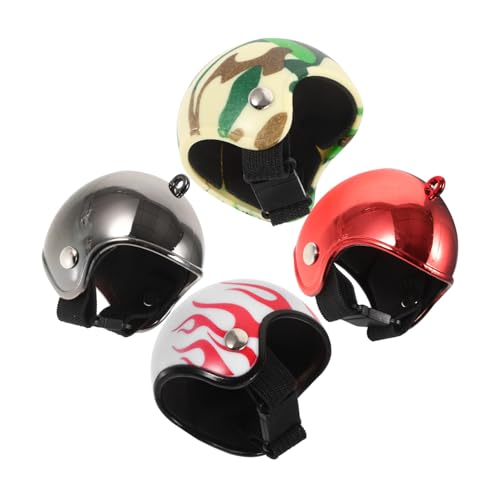 FOYTOKI 4 Stück Papageien Schutzhelm Haustier Hühnerhelm Kleine Hühnerhelme Puppenhelm Hühnerschutzhelm Hühnerschutzhelm Hühnerkopfbedeckung Mini Helme Haustiervogel Schutzhelm von FOYTOKI