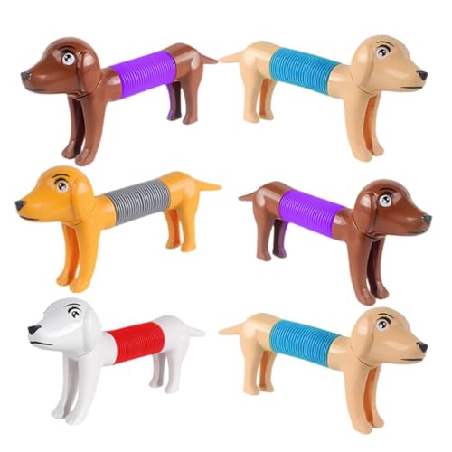 FOYTOKI 6 Stück Stressabbauendes Hundespielzeug Linderungsspielzeug Druckspielzeug Party Sensorisches Spielzeug Pop Röhre Hundespielzeug Tierdesign Pop Röhre Spielzeug Pop von FOYTOKI