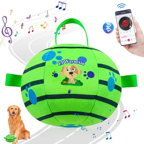 Interaktives Hundespielzeug, quietschendes Hundespielzeug, unterstützt Bluetooth-Verbindung, aktiver rollender Hundeball mit Riemen, interaktives Hundespielzeug gegen Langeweile, beschäftigt sie, von FPWzynexia