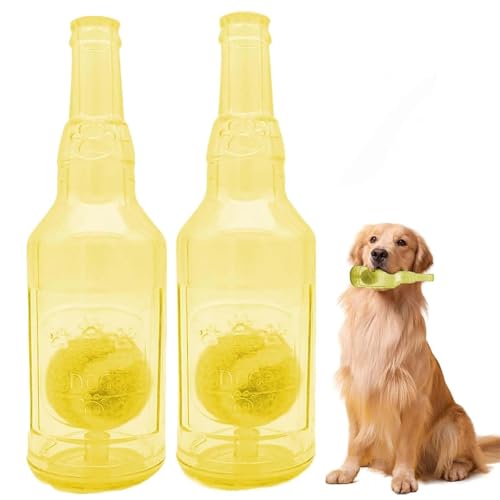 FRANCISUN Flaschenkauspielzeug für Hunde, interaktive Kunststoffflasche mit Ball, Spielzeug für Hunde, Kunststoffflasche, Spielzeug für Hunde (klein, 2 Stück) von FRANCISUN