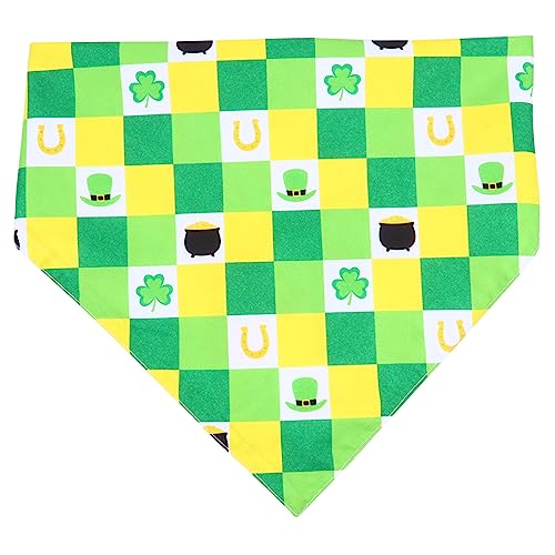 FRCOLOR 1 STK Kleeblatt Halstuchhalsband Grünes Hundebandana St. Patricks Day Dog Bandana St. Patricks Day Hundehalsband St. Patricks Day Hundekostüm Kleidung Haustier Kind Polyester von FRCOLOR