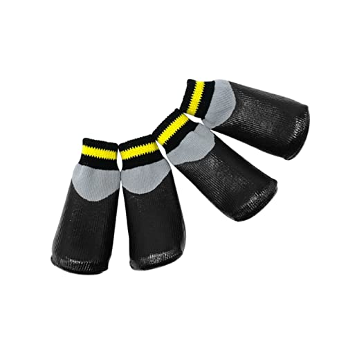 FRCOLOR Hundesocken Schuhe Regen- und Schneestiefel für Hundewelpen – Pfoten-Set 1 Schwarz von FRCOLOR