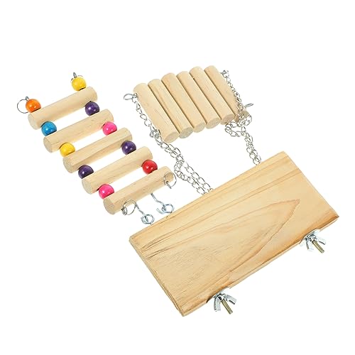 FRCOLOR Spielzeug 1 Set Vogel Sitzstangenständer Stand Up Papageienständer Übungsständer Desktop Sitzstange Vogelständer Beißen Sie Die Schaukel Um Zu Klettern Gestreifter Bass Stehend von FRCOLOR