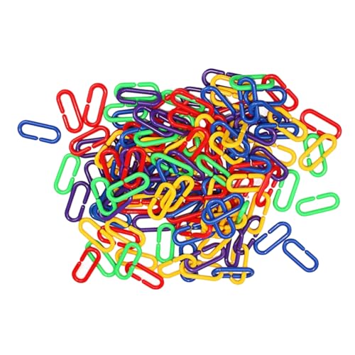 FRCOLOR 100 Stück Kunststoff-kettenhaken-verbindungsstücke für Vögel Papageienkäfig-schaukelspielzeug-zubehör Einfach Zu Installierende Vogelspielzeug-Teile von FRCOLOR