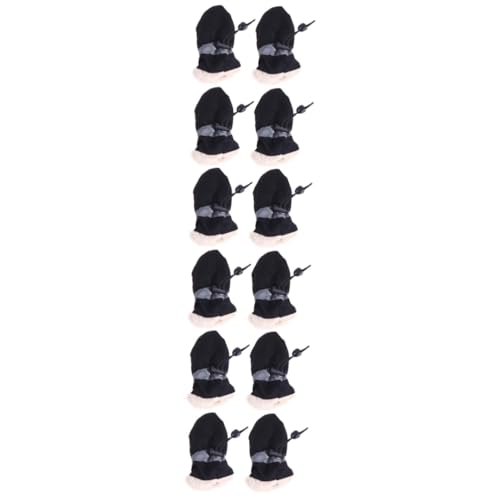 FRCOLOR 12 STK Welpenschuh Schwarze Stiefel Hundestiefel Für Den Winter Plüsch Hundestiefel Pelziger Pfotenschutz Kleine Hundeschuhe Stiefel Für Hunde Der Hund Kleine Und Mittelgroße Hunde von FRCOLOR