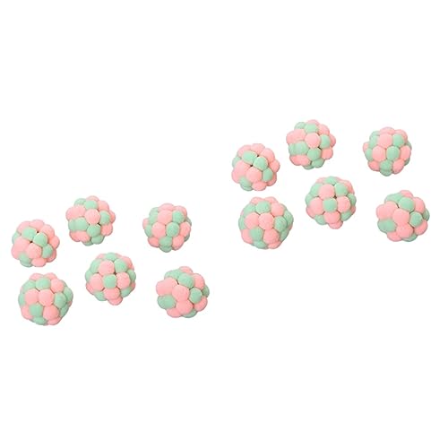 FRCOLOR 12 STK De Porristas Pomponbällchen Für Katze Spielzeug Für Haustiere Plüsch Zubehör Für Katzenspielzeug Katze Hüpfende Bälle Spielzeug Für Kätzchen Haustierzubehör Elastisch von FRCOLOR