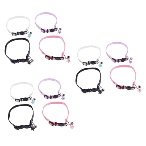 FRCOLOR 12 Stück Katzenhalsbänder Spitzenhalsband Katzenfliege Hundehalsband Kätzchenhalsband Katzensicherheitshalsband Schleifenhalsband Kleine Katzenhalsband von FRCOLOR