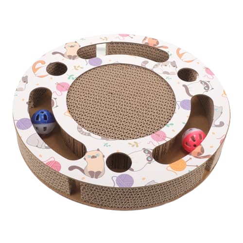 FRCOLOR 1Stk Katze Kratzplatte Weihnachtsspielzeug Glocke Spielzeug Katzenkratzlounge Kratzbrett Spielen Spielzeuge Katzenspielzeug Katzenbedarf Perlmutt kratzbaum für Katzen Katzenkratzer von FRCOLOR