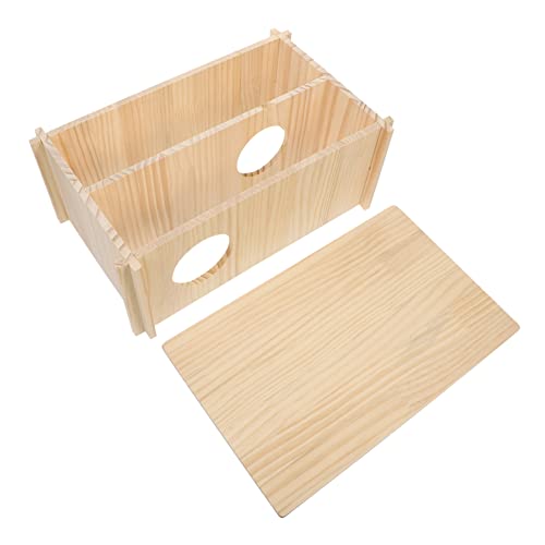 FRCOLOR 1Stk Hamsterversteck Chinchilla-Nest aus Holz Haustierhaus aus Holz Hase Spielzeug Spielset aus Holz aus Holz Hamster-Verstecknest Rechteck Haustierbett Hamsternest von FRCOLOR