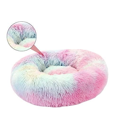 FRCOLOR 1stk Haustierbett Donut Katzen- Und Hundebett Beruhigungsbett Für Hunde Hundecouchbett Flauschiges Hundebett Kreisförmiges Hundebett Hundebetten Herbst Und Winter Haustierzubehör von FRCOLOR