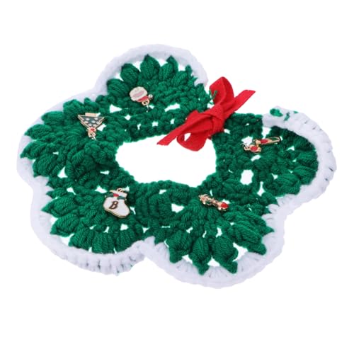 FRCOLOR 1Stk Haustierhalsband aus Wolle Weihnachtsbaum Hundekostüm Haustier Hundehalsband Handgemachte Haustierhalsbänder Weihnachts-Haustierhalsbänder Weihnachtskatzenhalsband Universal- von FRCOLOR