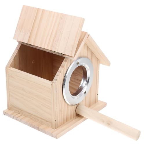 FRCOLOR 1Stk Vogelnest aus Holz Holzdekor Vogelkäfig dekorativ Haustierhaus vogelhaus Bird House Vogelnest zur Dekoration konisch Vögel Terrarium das Vogelnest Wellensittich Hölzern von FRCOLOR