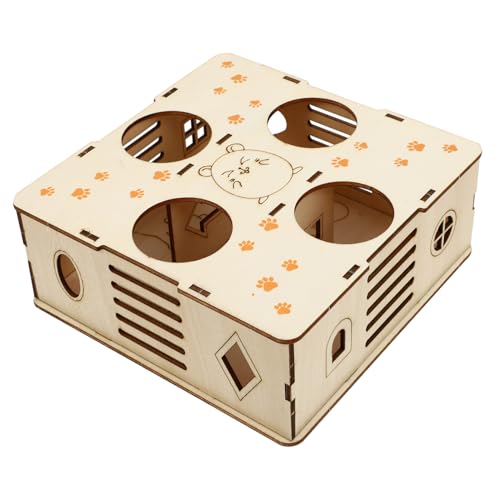 FRCOLOR Natürliches Holz Hamster Puzzle Spielzeug Labyrinth Tunnel für für Spielzeug von FRCOLOR