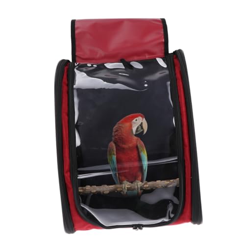 FRCOLOR 1stk Reiserucksack Rucksäcke Für Die Reise Vogel Tragetasche Vogeltragerucksack Papagei Rucksackträger Papageien Träger Ara Vögel Haustier Reisen Käfig Rot von FRCOLOR