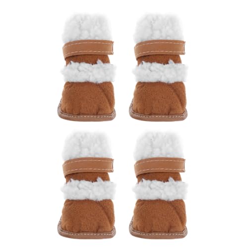 FRCOLOR 2 Paar Schneestiefel für Haustiere hundeschuhe Winterstiefel für Hunde Schneeschuhe für Haustiere Welpenstiefel Winterstiefel für Haustiere Haustierschuhe Pfote Sherpa von FRCOLOR