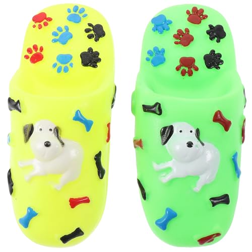 FRCOLOR 2 Stück Kauspielzeug für kleine Hunde Zahnspielzeug Schuhe für Hunde Hundeschuhe für kleine Hunde Hundespielzeug Welpenschuhe Silikon Hund Welpen Quietschspielzeug Hunde Spielzeug für kleine von FRCOLOR