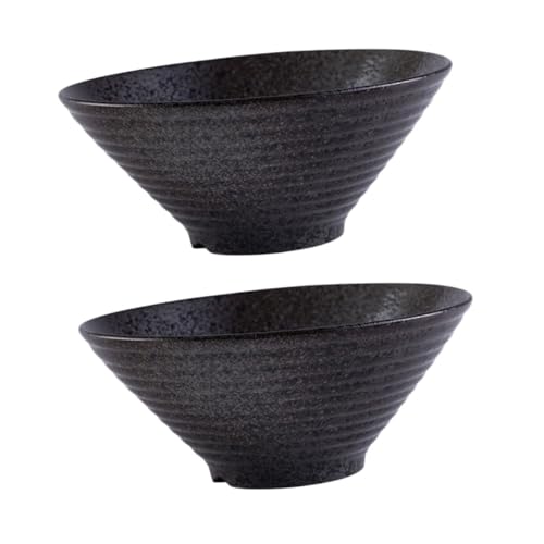 FRCOLOR 2 Stück Keramik-Ramenschüssel Japanische Ramenschüsseln Nudelbehälter Keramikschüssel Mit Deckel Udon-Ramenschüssel Lebensmittelbehälter Mit Deckel Keramikgeschirrschüssel von FRCOLOR