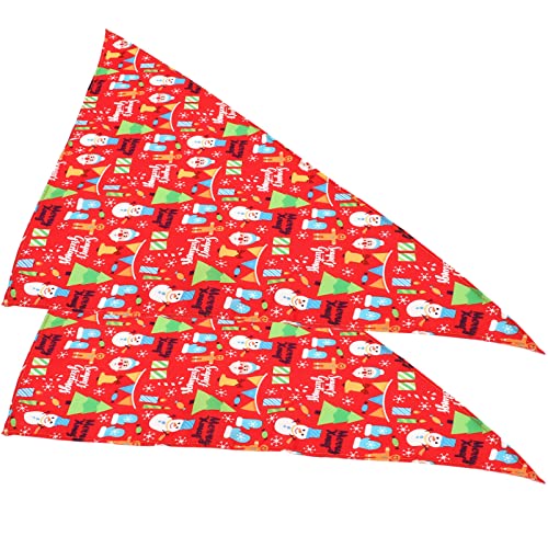 FRCOLOR 2 Stück Weihnachts-Lätzchen Weihnachts-Hundehalsband Haustier-Krawatte Weihnachts-Bandanas Für Hunde Welpenhalsband Mit Glöckchen Weihnachts-Kätzchenhalsbänder Niedliche von FRCOLOR