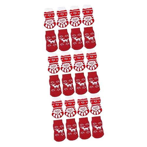 FRCOLOR 3er-Sets Weihnachtssocken Aus Baumwolle Für Hunde Und Katzen Nicht Warme Socken Größe 1–4 8 Stück X 3 von FRCOLOR