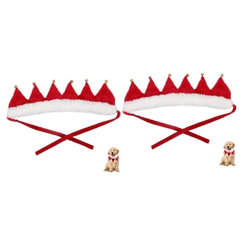 FRCOLOR Bandanas 2St Haustierhalsband zu Weihnachten Hasenlätzchen Kostüm Halskette Schleife Halskette Weihnachten Haustierhalsband für Hunde Haustierhalsband für den Weihnachtsurlaub von FRCOLOR