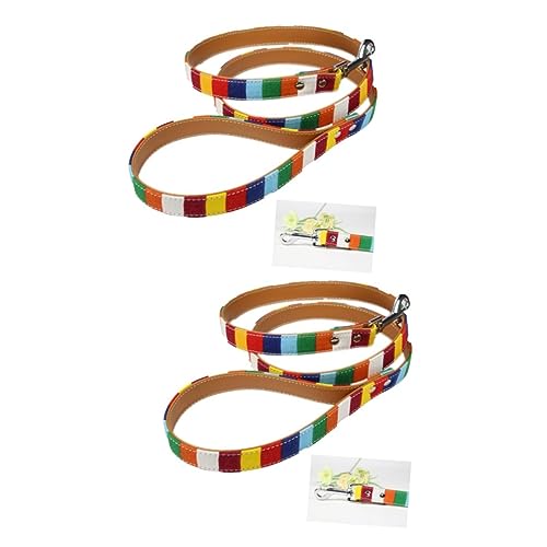 FRCOLOR 2St leintuch Canvas hundegurt Stilvoll Schnellverschluss Funky Welpe Anti-verlorene Trainingsleine für Haustiere Heimtiertraining führen die Katze Leinen Haustierzubehör von FRCOLOR