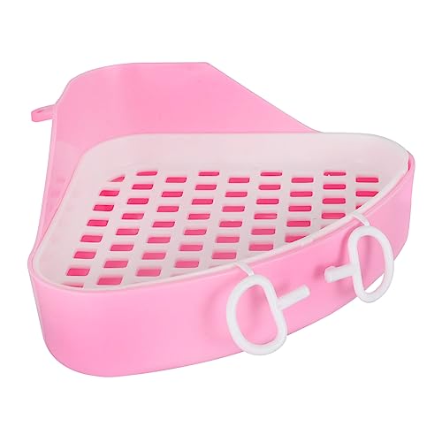 FRCOLOR Haustier 2er-Box Kaninchentoilette Häschen-töpfchen-ecktoilette Katzentoilette Für Kaninchen Hamster Töpfchen Hamstersandbad Hamsterbad Hamster Toilette Plastik Meerschweinchen Heu von FRCOLOR