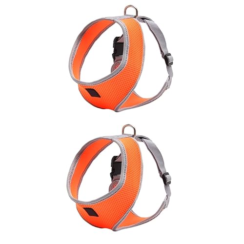 FRCOLOR 2 Stück Verstellbare Bequeme Gepolsterte Weste Für Haustiere Welpenhalsband Für Hunde Orange Größe von FRCOLOR